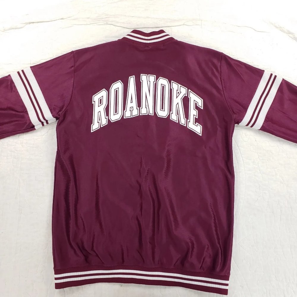 Vtg Roanoke College Russell USA Made Satin Jacket Womens Large Fits Mens Medium - Picture 3 of 12